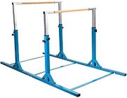 Double Horizontal Bars, Junior Gymnastic Training Parallel Bars W/11-Level 38-55" Adjustable Heights, 264lbs Capacity, I